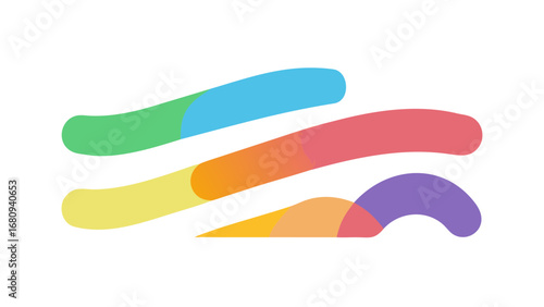Colorful abstract wavy shapes graphic design