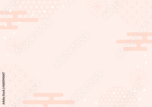 和柄の背景イラスト、ピンク