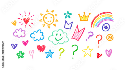 Colorful hand drawn doodles heart