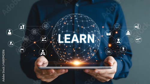 Online learning platform courses education digital knowledge skills development learn and grow concept