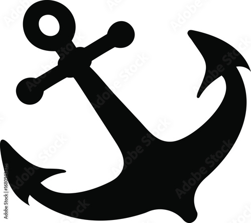 Classic maritime anchor symbol silhouette nautical seafaring marine boat equipment emblem maritime heritage symbol silhouette