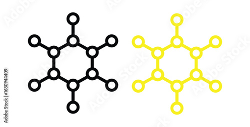 Molecule vector icon for scientific and educational materials