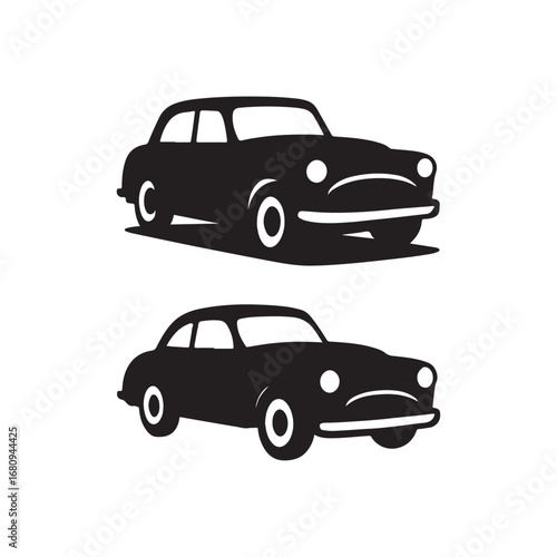 Classic Vintage Car Silhouette Retro Automobile Vector Art