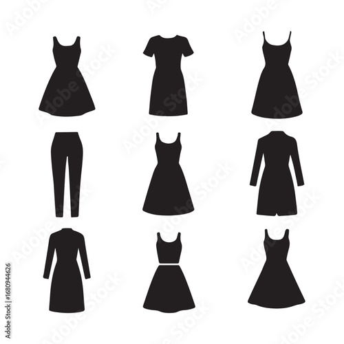 set of female fashion dress