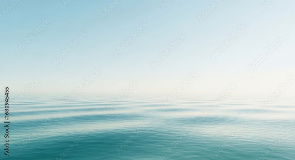 Obraz premium Calm ocean view with blue sky and gentle waves peaceful scenery.