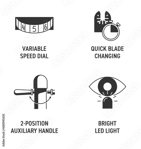 Variable Speed, Quick Changing, 2-position Handle, Bright Led