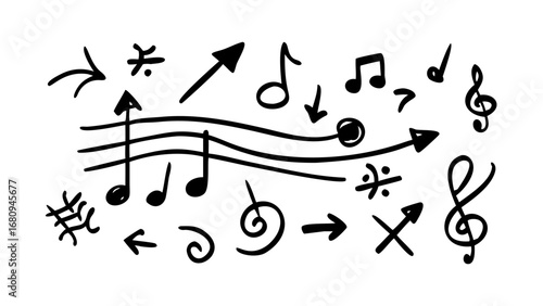 Hand drawn expressive face silhouette emotion