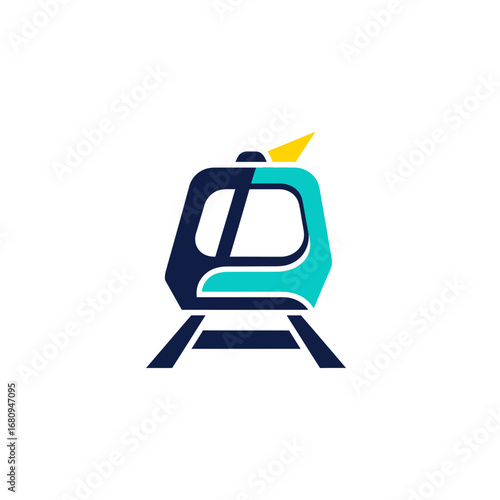 Modern train logo design - Creative public transport emblem concept with a stylized railway vehicle illustration, suitable for branding