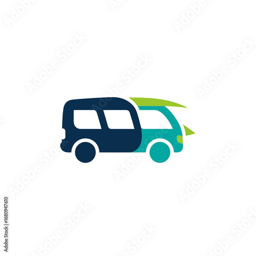 Modern van logo design with surfboard, perfect for travel, adventure, and outdoor lifestyle, symbolizing freedom and exploration