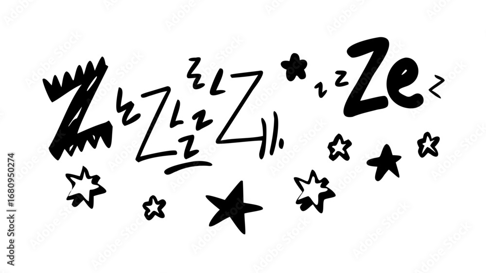 Naklejka premium Playful Doodle Comic Set black white