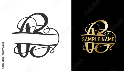 Split monogram logo template - elegant B letter