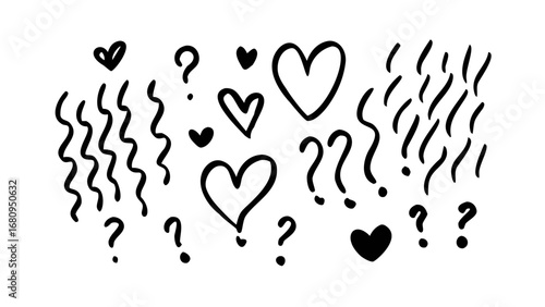 Question Mark Heart Silhouette symbol love