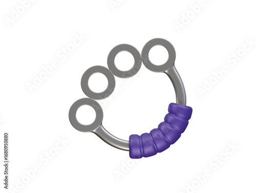 brass knuckles icon 3d illustration render