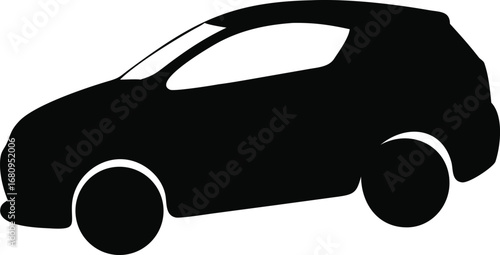 Simple modern sedan silhouette automotive transportation concept clean line art graphic design element silhouette