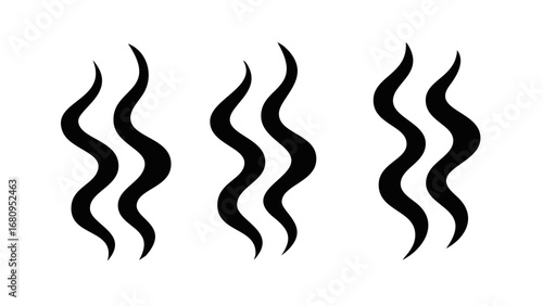 Wavy Black Smoke Wisps steam abstract