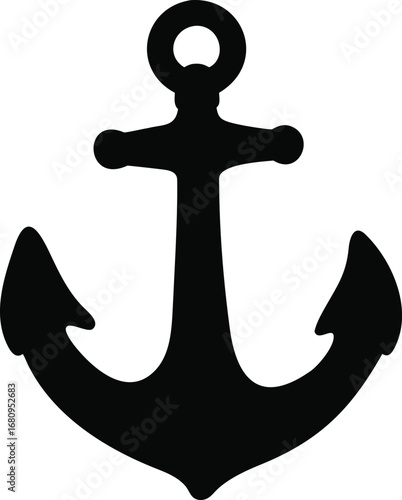 Classic nautical anchor silhouette maritime symbol of stability security and seafaring adventure isolated on silhouette