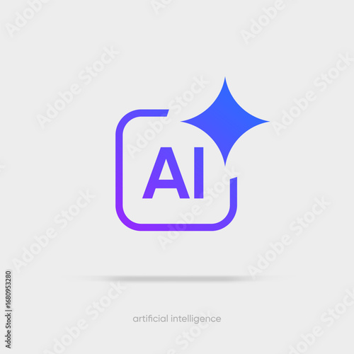Generate AI button symbol. Artificial intelligence sign button. Machine learning generator and generate text and image press button prompt. Magic stars symbol. Chat brain assistant