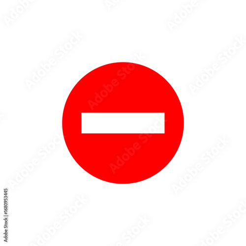 Red circle with a white horizontal bar in the center, indicating a prohibition or "do not enter" sign.