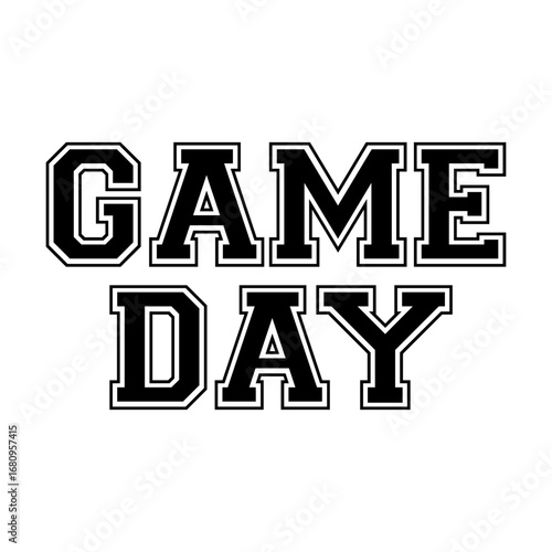 Game day in college font svg cut file. Isolated vector illustration.