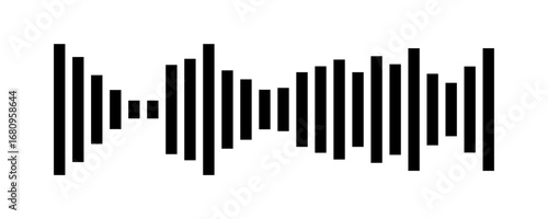 Sound wave vector icon. Audio symbol, simple soundwave form or radio equalizer