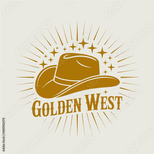 Vintage-style tattoo art design of a Cowboy Hat vector