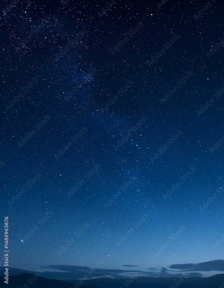 Naklejka premium Starry night sky over mountains
