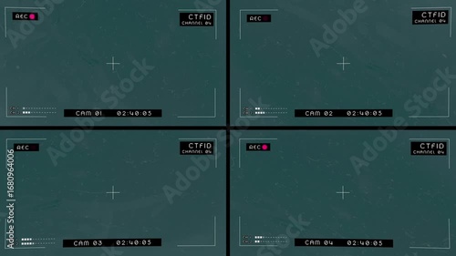 4 way split screen security camera, CCTV static