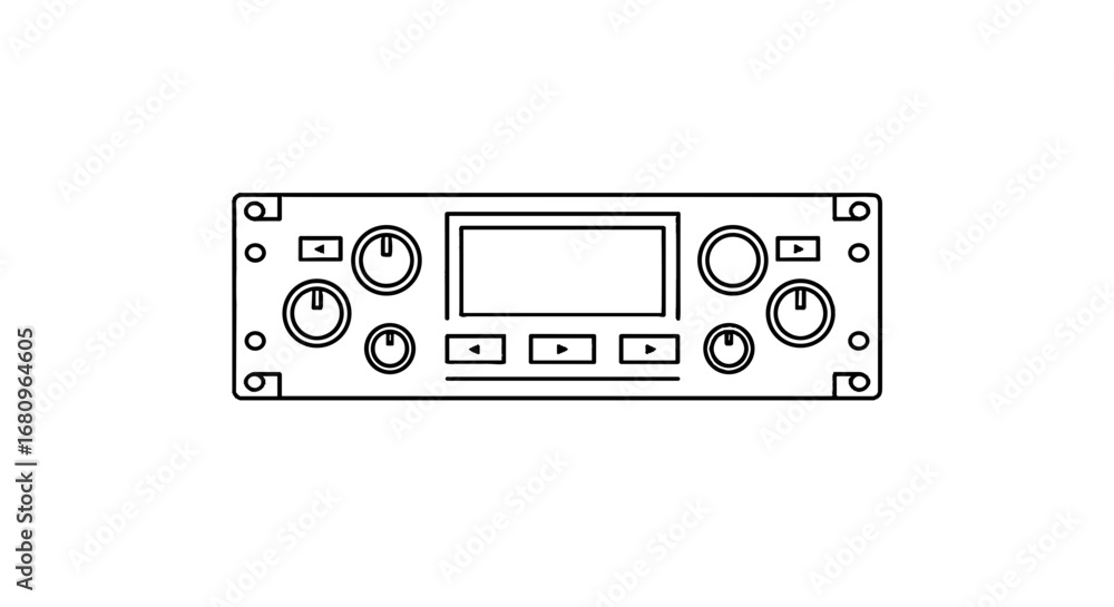 Fototapeta premium Dashboard control panel illustration with buttons and knobs 