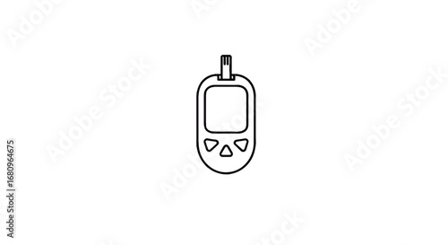 Glucometer device for blood sugar testing in minimalist style  