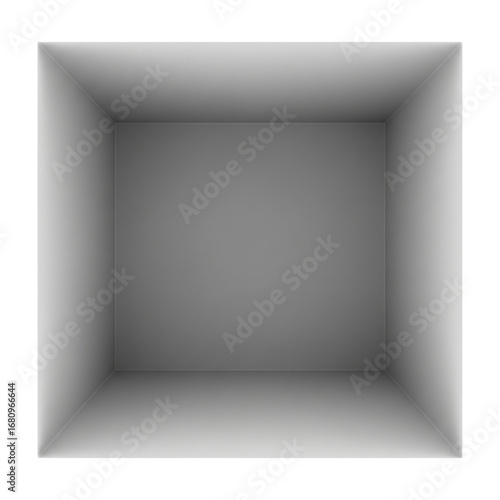 Minimalist 3D rendered empty white room with spotlights and a blank wall, perfect for an art gallery or home interior design exhibition