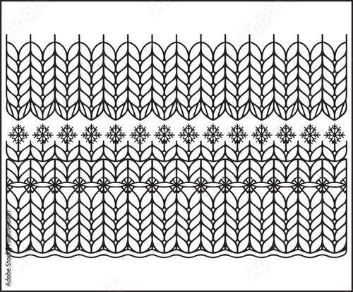 Beautiful and classic knit sweater pattern for winter theme decorated vector line art illustration coloring page for kids and adults holiday enjoying