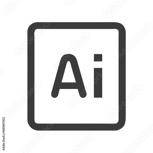 Vector art of adobe illustrator file format icon, ai symbol, vector graphic design software application logo for creative cloud suite
