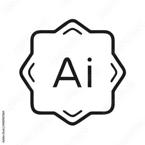 Vector art of adobe illustrator file format icon, ai symbol, vector graphic design software application logo for creative cloud suite