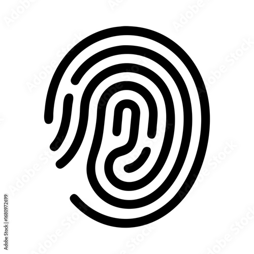 Vector art of fingerprint icon for security and identification purposes, representing unique biometric data and personal access control