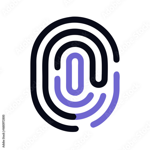 Vector art of fingerprint icon vector, biometric identification and security system concept, , personal access authorization, unique pattern