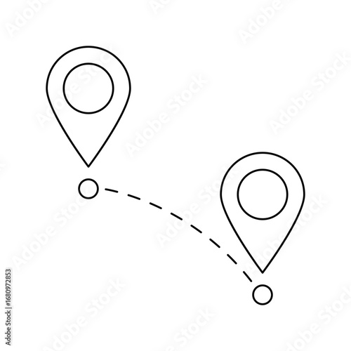 Destination marker icon. Travel illustration and tourism item.