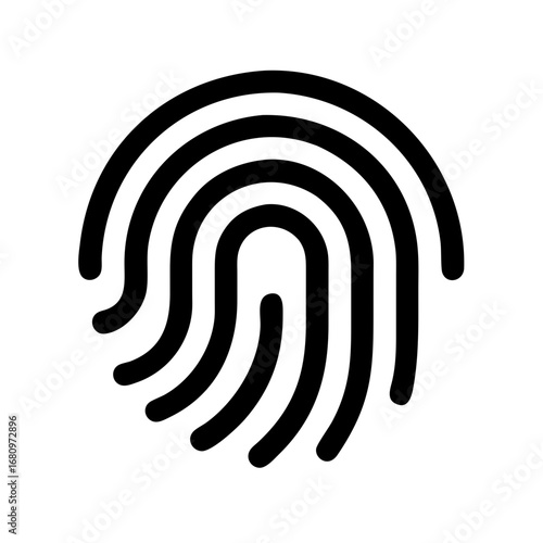 Vector art of fingerprint icon representing identity, security, and biometric authentication for access control and personal identification