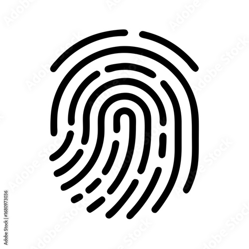 Vector art of fingerprint icon representing identity, security, and biometric technology for access control and personal identification