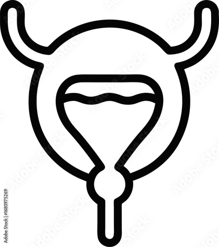 Bladder outline icon vector on white background