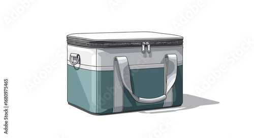 Cartoon illustration of an insulated cooler bag for picnics and outings