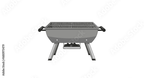 Charcoal grill ready for summer barbecue, for grilling meat or vegetable