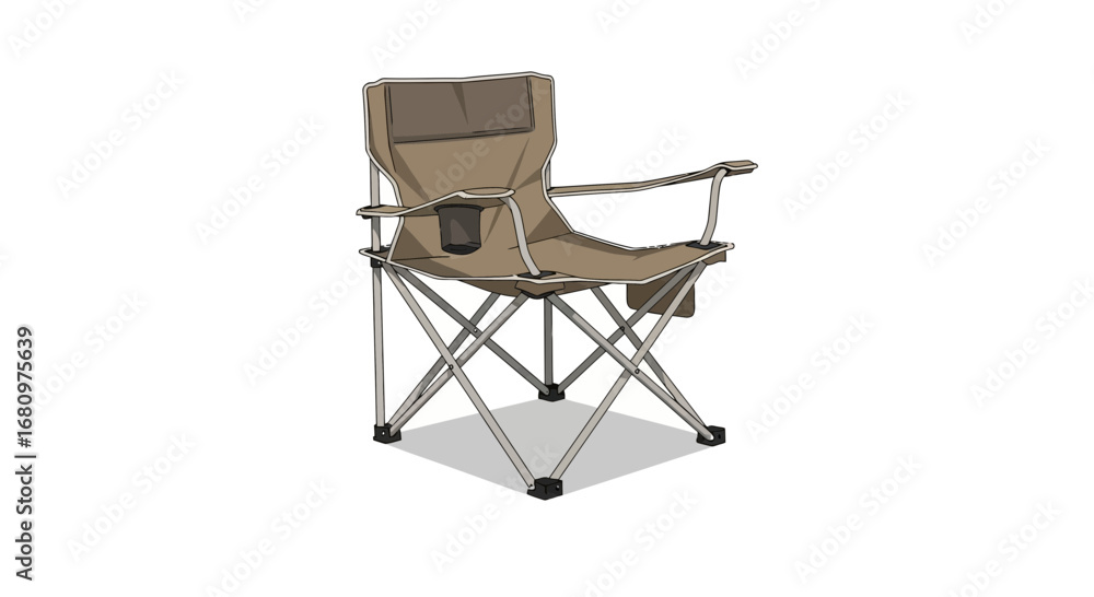 Fototapeta premium Comfortable outdoor folding chair, ready for relaxation and adventure