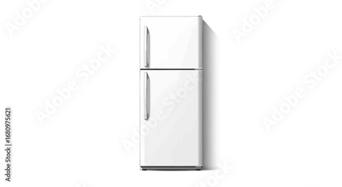 Clean White Refrigerator Isolated on a Seamless Background for Home Appliance