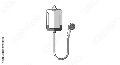 Conceptual portable shower illustration for camping or outdoor activities