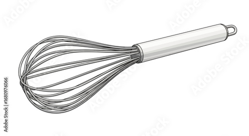 Elegant cartoon illustration of a whisk, perfect for culinary projects