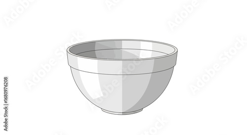 Elevated plain bowl illustration, kitchen utensil for culinary creations