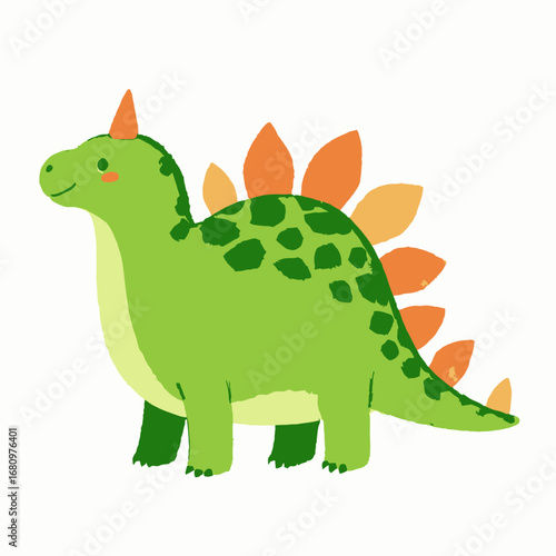 A beautifully illustrated watercolor composition showcasing a variety of small and large dinosaurs, including a gentle apatosaurus, a playful baby triceratops