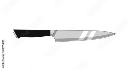 Isolated chef's knife illustration for culinary and cooking designs