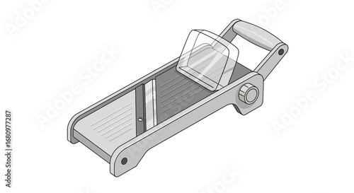 Isometric kitchen mandoline slicer, a culinary tool for precise cutting