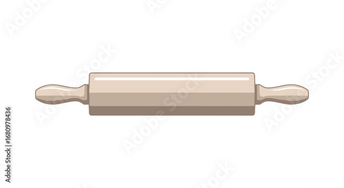 Simple cartoon rolling pin illustration for baking or cooking concepts